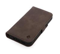 PORTER RILEY - Leather Case Compatible with iPhone Air. Premium Genuine Leather Stand/Cover/Wallet/Flip Case with Card Slots & Horizontal Stand (Chocolate Brown)