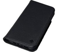 PORTER RILEY - Leather Case for iPhone 14 Plus. Premium Genuine Leather Stand/Cover/Wallet/Flip Case with [Card Slots] [Horizontal Stand] [Durable Frame] (Pure Black)