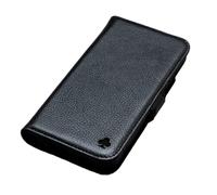 PORTER RILEY - Leather Case for Samsung Galaxy S23. Premium Genuine Leather Stand Case/Wallet/Cover (Pure Black)