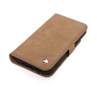 PORTER RILEY - Leather Case for Samsung Galaxy S24 Plus. Premium Genuine Leather Stand Case/Wallet/Cover (Tan)