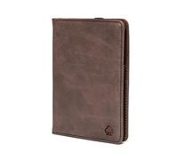 PORTER RILEY - Premium Leather Passport Holder/Case/Cover/Travel Wallet (Dark Brown)