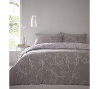 Portfolio Contemporary Floral Quilt Duvet Cover Bed Set, Polycotton, Stone, King