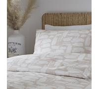 Portfolio Dusa Natural Bedding Duvet Cover Set with Pillowcases Reverasable Soft on Skin Fully Machine Washable Easy Care Tumble Dry Bed Cover (Natural, Double)