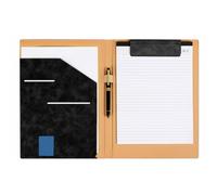 Portfolio Folder A4, Professional Conference Folder with Card Slots & Pen Holder, PU Leather Document Holder for Business Meetings, Travel Organizer for A4 Files, Office Supplies (Black)