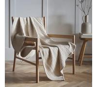 Portfolio Home Aalborg Natural 100% Cotton Textured Throwover Bed Throw Blanket 150 x 200 cm