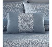 Portfolio Home Antibes Chevron Waves Blue Rectangular Filled Boudoir Cushion Pillow Bed Sofa 32 X 50Cm, Blue