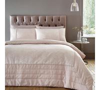 Antibes Chevron Waves Quilted Throwover Bed Throw Blanket 200 x 230cm Portfolio Home Pink 200cm x 230cm