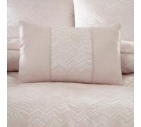 Portfolio Home Antibes Chevron Waves Filled Boudoir Cushion Pillow 32 x 50cm in Pink | Size: 50 cm x 30 cm Portfolio Home Pink 50 cm x 30 cm