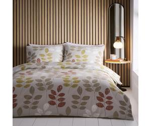 Portfolio Home Avani Retro Floral Natural Super King Soft Easy Care Bed Linen Bedding Duvet Cover Quilt Set With Pillow Cases