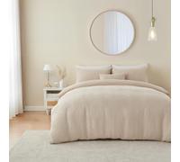 Portfolio Home Bergen Textured Abstract Duvet Cover Quilt Set With Pillowcase in Cream | Size: Double Portfolio Home Cream Double