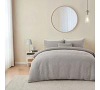 Portfolio Home Bergen Textured Abstract Duvet Cover Quilt Set With Pillowcase in Silver | Size: Double Portfolio Home Silver Double