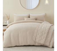Portfolio Home Bergen Textured Quilted Throwover Throw Over Bed Blanket 200 x 230cm in Natural | Size: 200 cm x 230 cm Portfolio Home Natural 200 cm x 230 cm