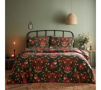 Portfolio Home Bowland Animal Print Duvet Cover Quilt Set with Pillowcase in Red | Size: King Portfolio Home Red King
