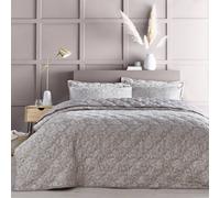Portfolio Home Chatsworth Floral Quilted Bedspread Pillow Shams Throw Set 254x254cm in Natural | Size: 250 cm x 250 cm Portfolio Home Natural 250 cm x 250 cm