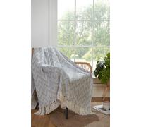 Portfolio Living Chester Herringbone Throw - Grey - 228x250cm