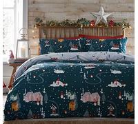 Portfolio Home Christmas Gonks Village Duvet Cover Set Green Single