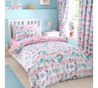 Portfolio Home Dreamy Unicorns Pink Duvet Cover Set Unicorn Themed Single Bedding Set