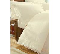 Portfolio Home Ecru Broderie Anglaise Duvet Cover and Pillowcase Set Ecru