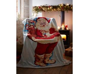 Portfolio Home Father Christmas Fleece Throw 130 X 170Cm