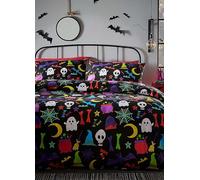 Portfolio Home Ghouls & Ghosts Glow in the Dark Halloween Duvet Cover Set Multi