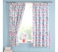 Portfolio Home Girls Kids Dreamy Unicorns Rainbows Multi 66 x 72 Ring Track Pole Fully Lined Pencil Pleat Curtain Set