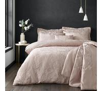 Portfolio Home Haworth Jacquard Floral Blush Pink Double Soft Easy Care Bed Linen Bedding Duvet Cover Quilt Set With Pillow Cases