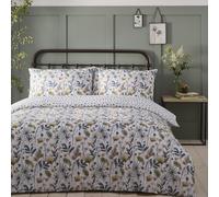 Portfolio Home Kew Floral Natural Double Reversible Soft Easy Care Bed Linen Bedding Duvet Cover Quilt Set With Pillow Cases