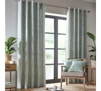 Portfolio Home Madison Botanical Leaves Fully Lined Eyelet Curtain Set in Green | Size: 117 cm width x 137 cm drop Portfolio Home Green 117 cm width x 137 cm drop