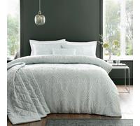 Portfolio Home Montpellier Duvet Cover Set Quilt Bedding Pillowcase in Green | Size: Super King Portfolio Home Green Super King