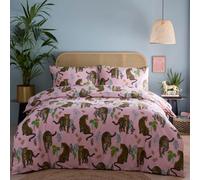 Portfolio Home Night Jaguar Pink Single Duvet Cover Set - Hlc