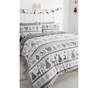 Portfolio Home Noel Christmas Duvet Cover Set in Grey | Size: Single Portfolio Home Grey Single