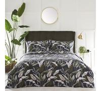 Portfolio Home Olive Botanicals Floral Leaf Plants Green King Soft Easy Care Bed Linen Bedding Duvet Cover Quilt Set With Pillow Cases