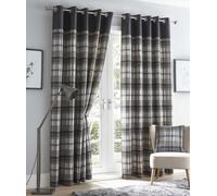 Portfolio Home Orleans Charcoal Eyelet Curtains 66 X 90
