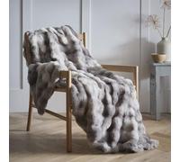 Portfolio Home Oslo Grey Fluffy Throwover Bed Throw Blanket 150 x 200cm