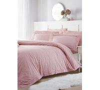 Portfolio Home Pink Broderie Anglaise Duvet Cover & Pillowcase Set Pink