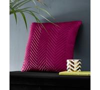 Portfolio Home Pinsonic Velvet Filled Cushion 43 x 43cm - 17" x 17" in Pink | Size: 43 cm x 43 cm Portfolio Home Pink 43 cm x 43 cm