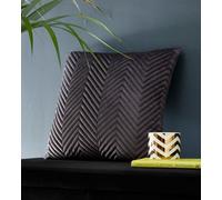 Portfolio Home Pinsonic Velvet Filled Cushion 43 x 43cm - 17" x 17" in Grey | Size: 43 cm x 43 cm Portfolio Home Grey 43 cm x 43 cm