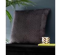 Portfolio Home Pinsonic Velvet Charcoal Filled Cushion 56 X 56Cm