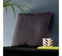 Portfolio Home Pinsonic Velvet Filled Cushion 43 x 43cm - 17" x 17" in Grey | Size: 43 cm x 43 cm Portfolio Home Grey 43 cm x 43 cm