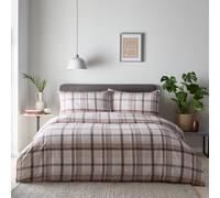 Portfolio Home Prague Check Checkered Duvet Cover Quilt Set with Pillowcase in Natural | Size: King Portfolio Home Natural King