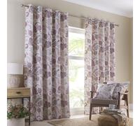 Portfolio Home Richmond Floral Lavender 46" Width x 72" Drop (117 x 183cm) Fully Lined Eyelet Curtain Set 2 Panels
