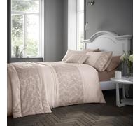 Portfolio Home Rouen Embellished Sequens Geometric Blush Pink King Soft Easy Care Bed Linen Bedding Duvet Cover Quilt Set With Pillow Cases