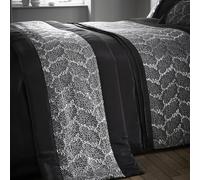 Portfolio Home Rouen Embellished Sequins Black Rectangular 50 x 220cm Quilted Bed Runner Bedding Decor