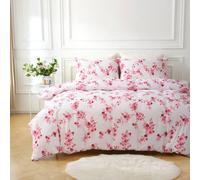 Portfolio Home Sakura Blossom Floral Duvet Cover Set With Pillow Case Bed Linen in Light Pink | Size: King Portfolio Home Light Pink King