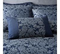 Portfolio Home Sandringham Damask Navy Rectangular Filled Boudoir Cushion Pillow Bed Sofa 32 x 50cm