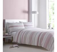 Portfolio Home Simply Stripes Modern Pink Double Soft Easy Care Bed Linen Bedding Duvet Cover Quilt Set With Pillow Cases