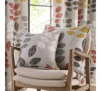 Portfolio Home Springfield Leaf Grey Square 55 x 55 cm Decorative Cushion Cover Pipe Edge for Couch, Sofa, Chair, Bed 21" x 21"