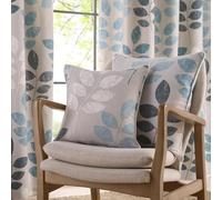 Portfolio Home Springfield Leaf Teal Square 43 x 43 cm Decorative Cushion Cover Pipe Edge for Couch, Sofa, Chair, Bed 17" x 17"