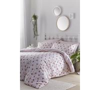 Portfolio Strawberry Fields Floral Check Duvet Cover and Pillowcase Set Pastel Pink Red (Double)