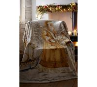 Portfolio Home Twilight Santa Sherpa Fleece Throw - Gold